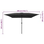 vidaXL Parasol de jardin Anthracite  Noir 295 x 295 x 245 cm