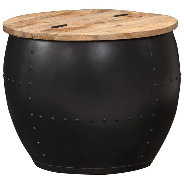 vidaXL Table basse ronde 53x43 cm Bois de manguier massif