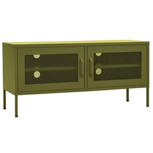 vidaXL Meuble TV Vert olive 105x35x50 cm Acier