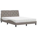vidaXL Lit avec matelas taupe 120x200 cm tissu