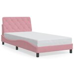 vidaXL Cadre de lit sans matelas rose 100x200 cm velours