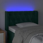 vidaXL Tête de lit à LED Vert foncé 83x16x78/88 cm Velours