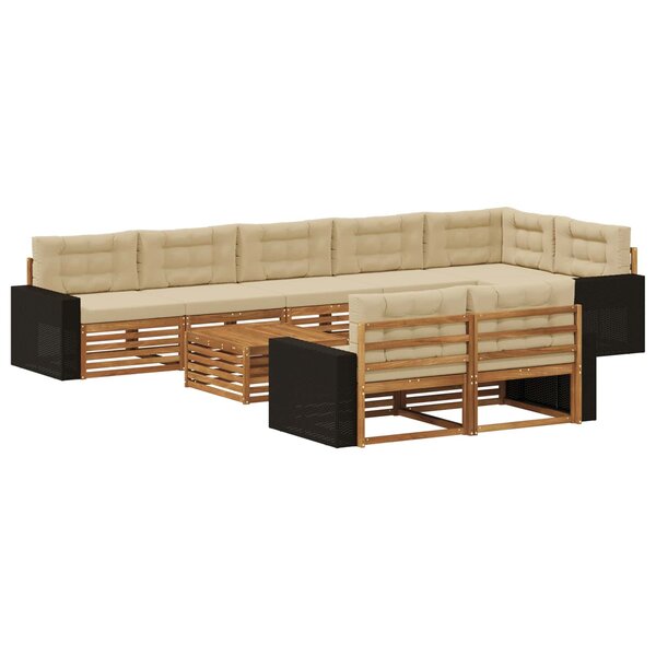 vidaXL Ensemble de canapés d'extérieur 9 pc