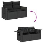 vidaXL Salon de jardin 6 Pièces avec coussins noir résine tressée acacia