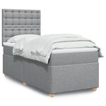 vidaXL Sommier à lattes de lit et matelas Gris clair 90x190 cm Tissu