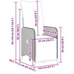 vidaXL Ensemble de bistro de jardin 9 Pièces coussins gris poly rotin