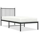vidaXL Cadre de lit métal sans matelas avec tête de lit noir 80x200 cm