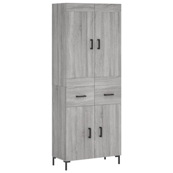 vidaXL Buffet haut Sonoma gris 69 5x34x180 cm Bois d'ingénierie