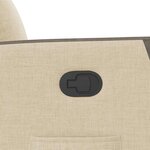 vidaXL Fauteuil inclinable Crème Tissu