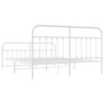 vidaXL Cadre de lit métal sans matelas et pied de lit blanc 183x213 cm