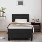 vidaXL Cadre de Lit avec Matelas Noir 100 x 200 cm Faux cuir