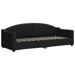 vidaXL Lit de jour avec lit gigogne et matelas noir 80x200 cm tissu