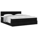 VidaXL Cadre de lit ottoman avec matelas noir 180x200 cm tissu