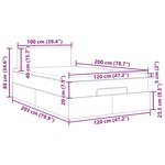 vidaXL Cadre de lit ottoman et matelas gris foncé 120x200 cm velours