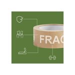 Pack and Move - Lot 12 rouleaux ruban adhésif kraft "Fragile" pour emballage et déménagement - 50 m - 1 dévidoir offert - Qualité Premium