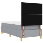 vidaXL Lit à ressorts avec matelas Gris clair 100 x 200 cm tissu