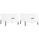 vidaXL Tables basses 2 Pièces blanc brillant 50x50x40cm bois d'ingénierie