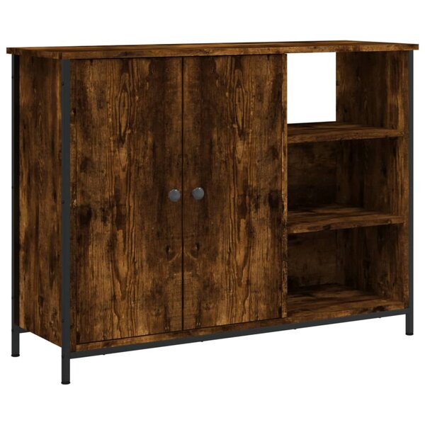 vidaXL Buffet chêne fumé 100x33x75 cm bois d'ingénierie