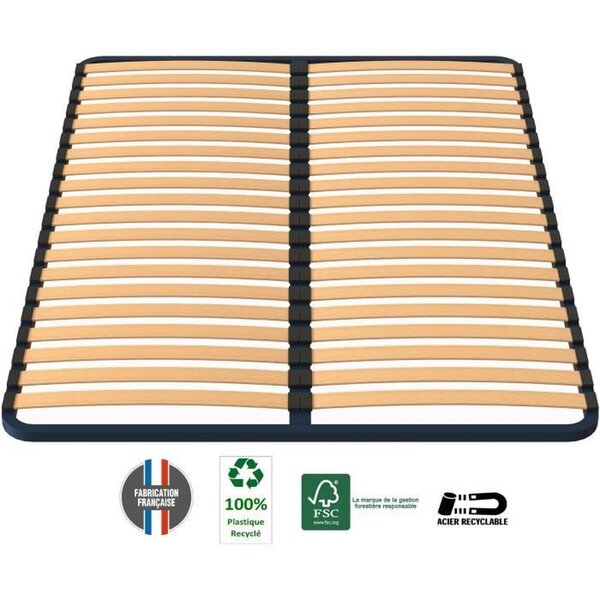Sommier 140 x 190 - Acier bleu nuit