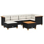 vidaXL Salon de jardin 7 Pièces avec coussins noir résine tressée