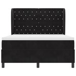 Lit Box Spring vidaXL avec Matelas Noir 140x200 cm Velours