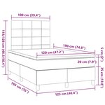 vidaXL Sommier à lattes de lit et matelas gris clair 120x190 cm tissu