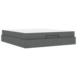 vidaXL Cadre de lit avec stockage Gris foncé 180 x 200 cm tissu