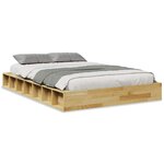 vidaXL Cadre de lit sans matelas 120x190 cm bois massif de chêne