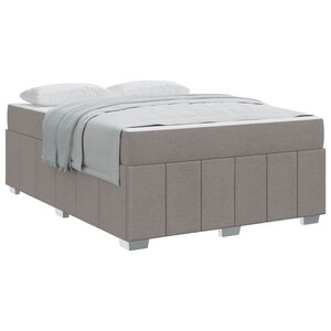 vidaXL Cadre de lit avec matelas Taupe 140 x 200 cm tissu