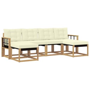 vidaXL Ensemble de canapés d'extérieur 6 pc Blanc et crème