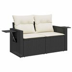 vidaXL Salon de jardin 9 Pièces avec coussins noir résine tressée
