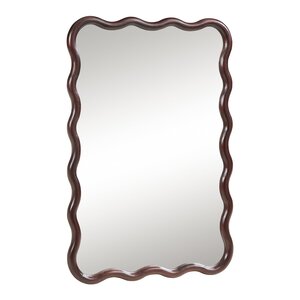Miroir décoration moderne design mural 90 x 60 cm marron foncé 03_0010184
