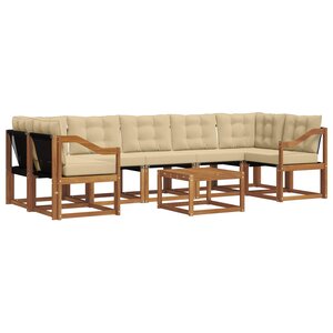 vidaXL Ensemble de canapés d'extérieur 8 Pièces Naturel et Beige