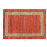 Vidaxl tapis fait à la main jute rouge 120x180 cm