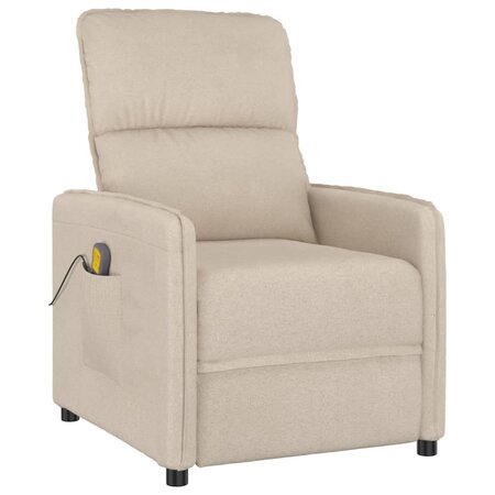 vidaXL Fauteuil de massage Crème Tissu microfibre