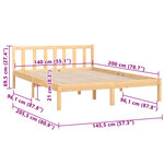 vidaXL Cadre de lit bois de pin massif 140x200 cm