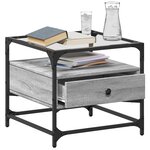 vidaXL Table basse avec dessus en verre sonoma gris 50x50x45 acier