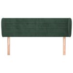vidaXL Tête de lit avec oreilles Vert foncé 147x23x78/88 cm Velours