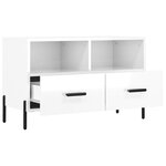 vidaXL Meuble TV Blanc brillant 80x36x50 cm Bois d'ingénierie
