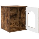 vidaXL Maison pour chat Chêne fumé 53 x 52 x 62 cm Bois d'ingénierie