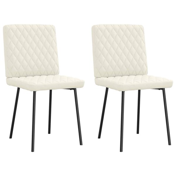 vidaXL Chaises à manger lot de 2 Crème Velours