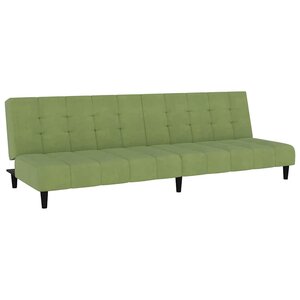 vidaXL Canapé-lit à 2 places vert clair velours