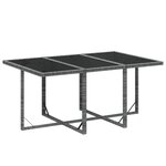 vidaXL Ensemble à manger de jardin coussins 7Pièces Résine tressée Gris