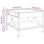 vidaXL Table basse avec LED Infinity sonoma gris 50x50x38 cm