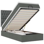 vidaXL Lit ottoman avec matelas et LED gris foncé 90x200 cm tissu
