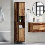 vidaXL Ensemble de mobilier de salle de bain avec étagère Bois Ancien