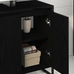 vidaXL Cabinet de salle de bain avec porte Chêne noir 60 x 30 x 60 cm