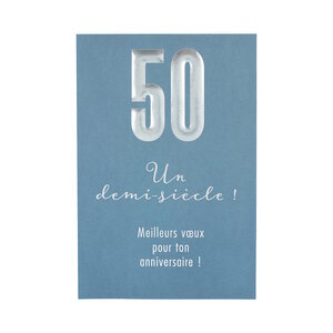 Carte  Anniversaire - 50 ans Un demi-siècle ! Meilleurs voeux