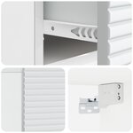 vidaXL Cabinet de chevet mural 2 Pièces Blanc brillant 49 x 34 5 x 20 cm