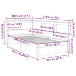 vidaXL Lit bibliothèque sans matelas blanc 90x200cm bois de pin massif